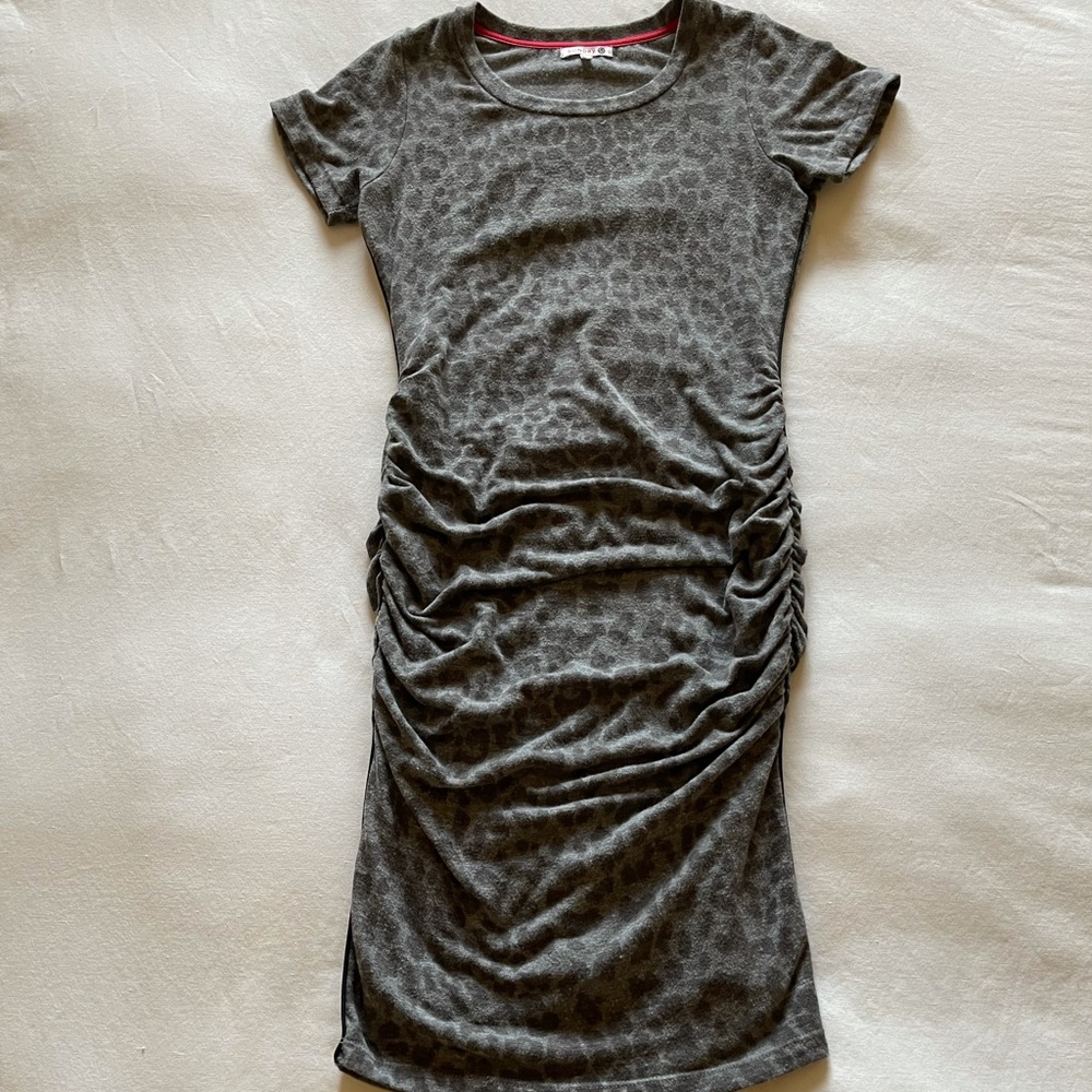 Sundry Ruched Leopard Mini Dress - Picture 2 of 7